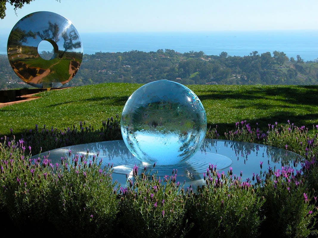 2.5" polished ruby zoisite sphere Sphere Fountains & Water Features For Your Garden | Allison Armour