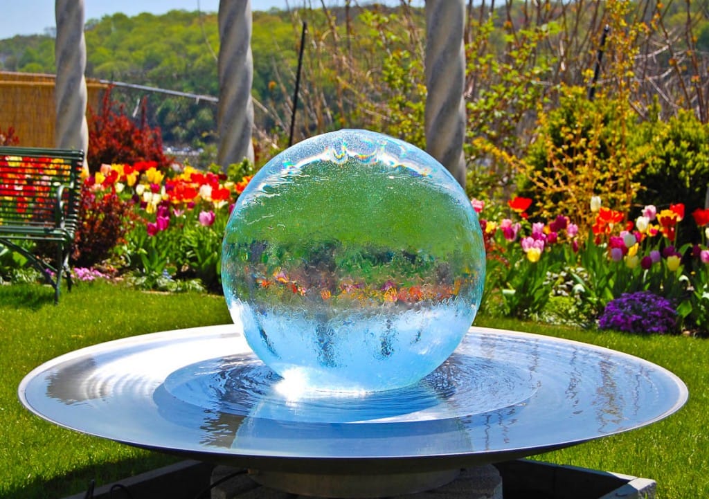 Aqualens Sphere Fountain in Summer