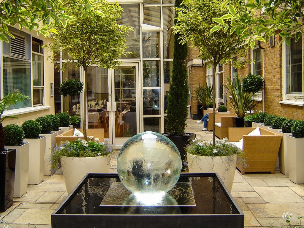 Nightingale Restaurant Fountain Allison Armour Sphere Fountain