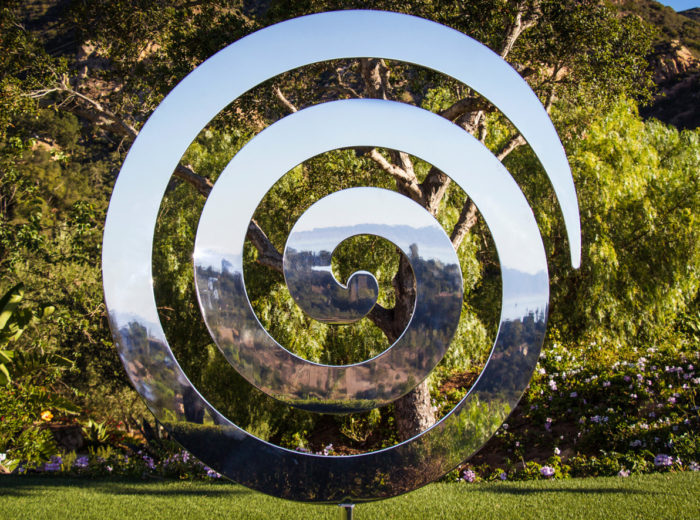 Spiral Sculpture - Allison Armour Sphere Fountain