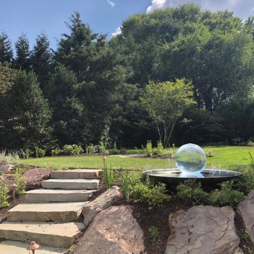 Sphere Fountain in Garden