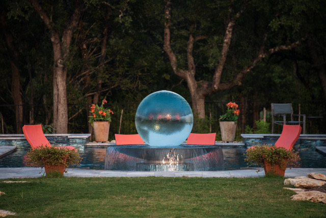 Sphere Fountain in Pool