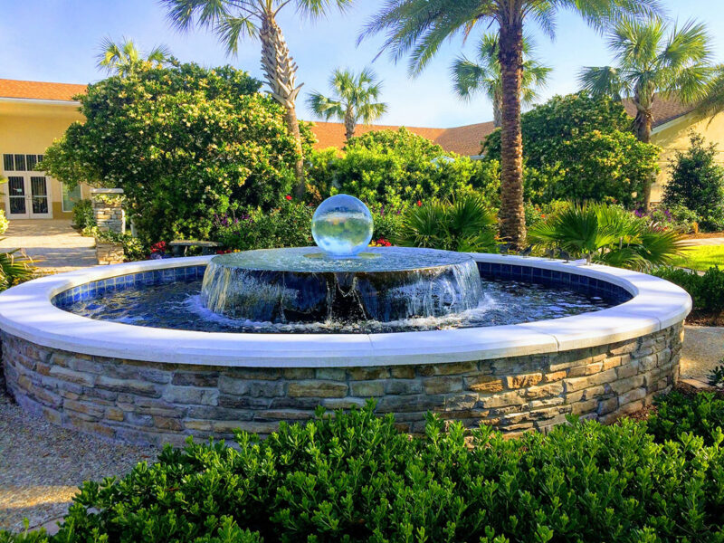 Glass Ball Sphere Fountain with large overflow