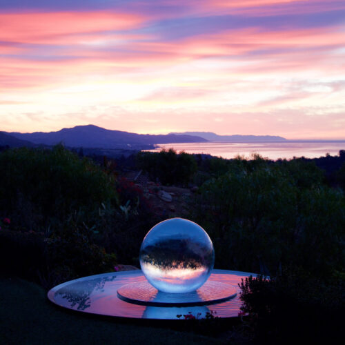 Perfect Sphere Fountain Sunset