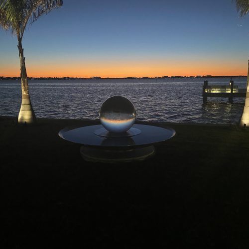 Sphere Fountain at Dusk