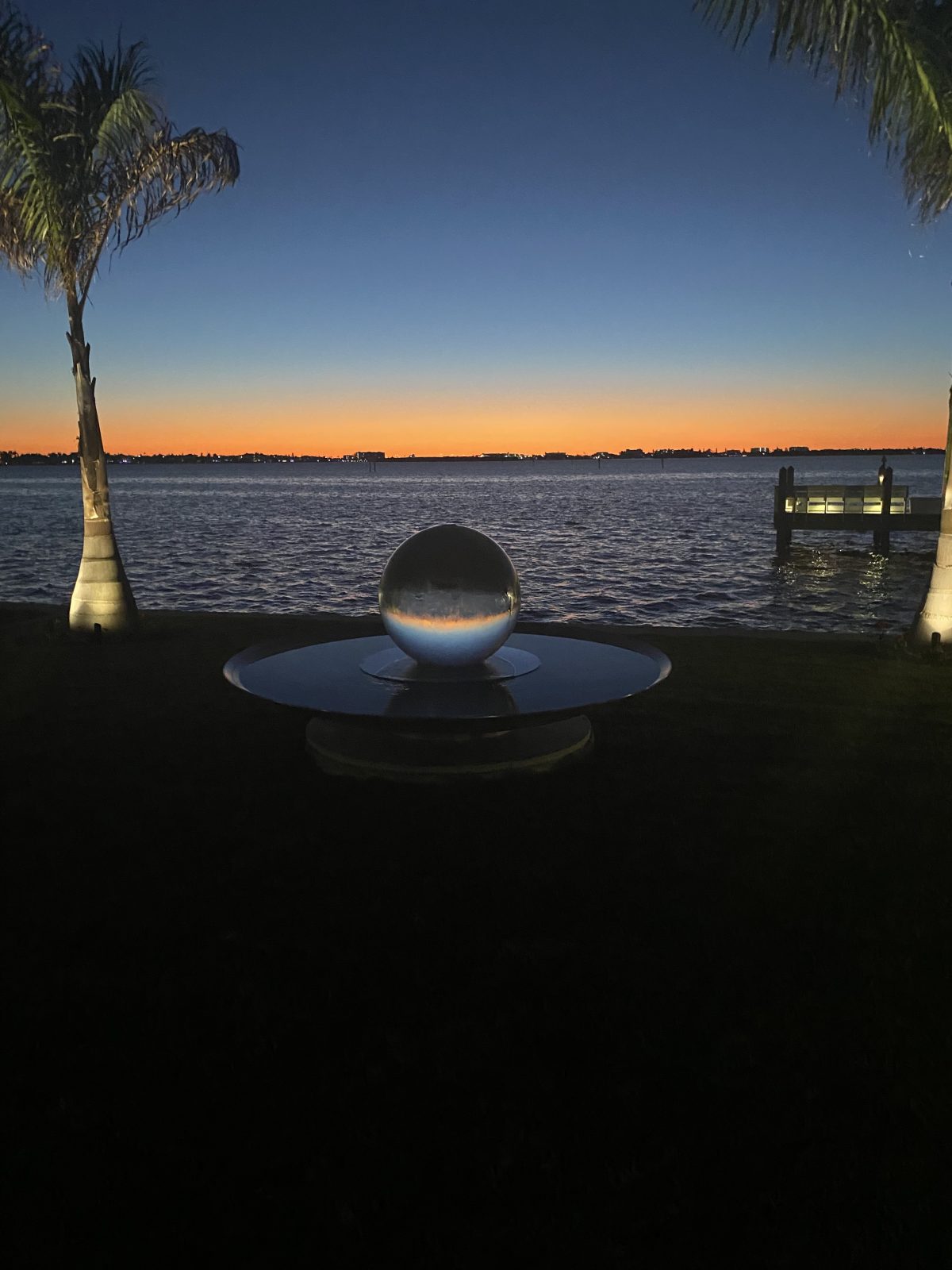 Sphere Fountain at Dusk