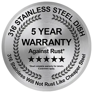 316 stainless warranty badge